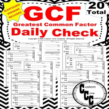 Preview of (QC) Greatest Common Factor Quick Check (Scaffolded versions)