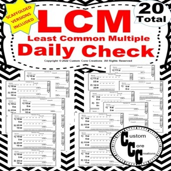 Preview of (QC) Least Common Multiple Quick Checks (Scaffolded versions)