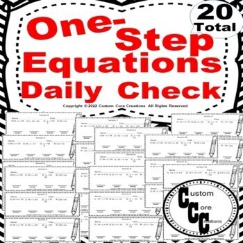 Preview of (QC) One-Step Equation Quick Checks