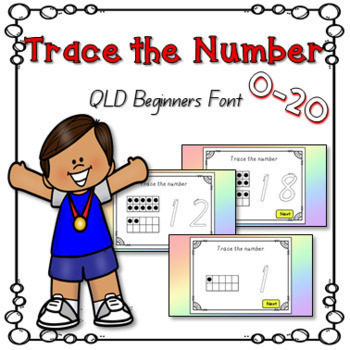Preview of [QLD Font] Trace the Number *Early Number Formation* Interactive Google Slides