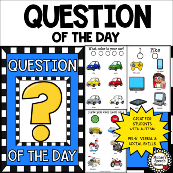 Preview of "QUESTION of the DAY" VOCABULARY Pre-K  Circle-time speech-language autism
