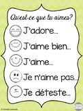 'Qu'est ce que tu aimes?' French Discussion Poster and Cards