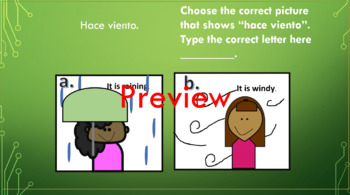 Preview of ¿Qué tiempo hace hoy? - What is the weather? activity for Spanish classes