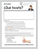 ¿Qué hiciste? Weekend Review Worksheet for Spanish