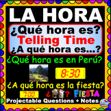 Que hora es A que hora Projectable QUESTIONS Telling Time 