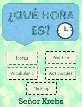 Preview of ¿Qué hora es?  / La hora / Telling time in Spanish PPT