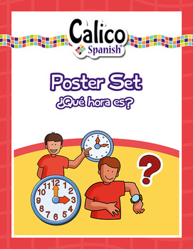 Telling Time Spanish Clock Poster for Kidseducational 