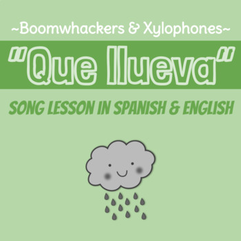 Preview of "Que llueva" Boomwhacker Play Along & Lesson Plan (Bilingual)