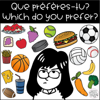 Preview of "Que préfères-tu?" / "Which do you prefer?" Tabletop Learning Prompts FREEBIE
