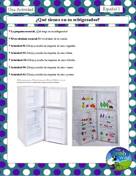 Preview of La Comida en el Refrigerador - Practice Activity for Food unit
