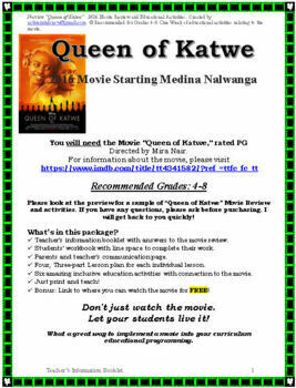 Preview of “Queen of Katwe” 2016 Movie Review and Educational Activities.