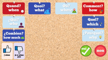 Preview of "Question Words" Zoom Background (French)