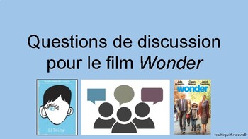 Preview of "Questions de discussion pour le film Wonder": Wonder Movie Questions French