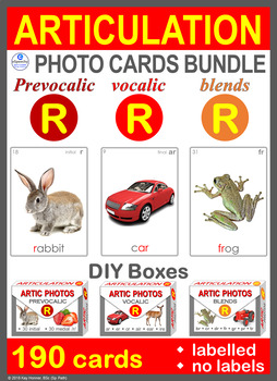 Preview of /R/ Articulation Photo Card Bundle: Prevocalic, Vocalic, Blends Speech Therapy