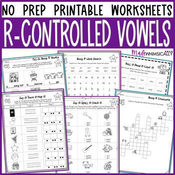 Preview of R-Controlled Vowel Worksheets - Bossy R  ar, or, er, ir, ur, eer, air, ore, oor