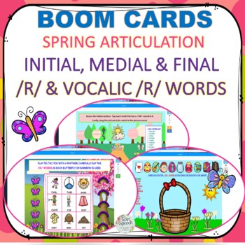 Preview of /R/ & VOCALIC /R/ WORDS: /AR/, /IR/, /ER/, /UR/ SPRING ARTICULATION BOOM CARDS™