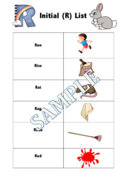 r words with pictures speech therapy