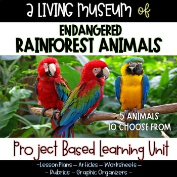 Preview of (RAINFOREST) Endangered Animals PBL - GOOGLE SLIDES AND PRINTABLE