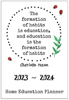 Preview of **REFILL ONLY** 2023 ~ 2024 Charlotte Mason Home Education Planner