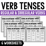 Regular and Irregular Past Present Future Tense Verbs Worksheets
