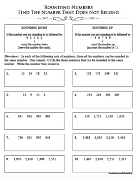 ROUNDING NUMBERS Number Sense Differentiated! 2 Forms! by iLoveToTeachKids