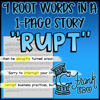 Preview of "RUPT" Root Words Story: Find Greek/Latin Root Words in Text!