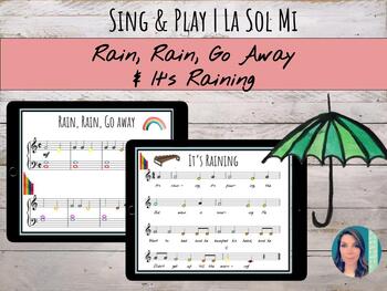 Preview of "Rain Rain Go Away" & "It's Raining" Voice & Boomwhacker Lesson | La Sol Mi