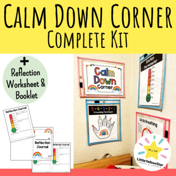 Preview of Rainbow Calm Down Corner Poster Complete Kit | Easy Classroom Set-Up