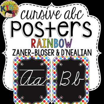 Preview of {Rainbow} Cursive Alphabet Posters