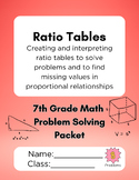 "Ratio Tables Problem Solving Packet" –6th and 7th Grade Math