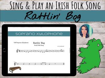 Preview of "Rattlin' Bog" Irish Folk Song Arrangement  for Voice & Orff Instruments