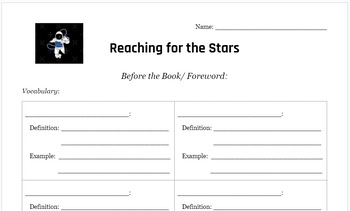 Preview of "Reaching for the Stars" by Jose Hernandez reading unit (student pgs doc ONLY)