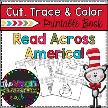Preview of "Read Across America Week!" Cut, Trace, and Color Printable Book!