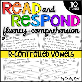 Preview of Phonics Reading Passages for Fluency and Comprehension - R Controlled Vowels