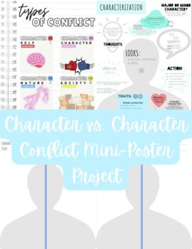 Preview of (Reading) Character vs. Character Conflict Mini-Poster Project *PDF*