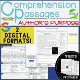  Reading Comprehension Passages - Author's Purpose - 2 DIG