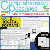  Reading Comprehension Passages - Main Idea & Details -2 D