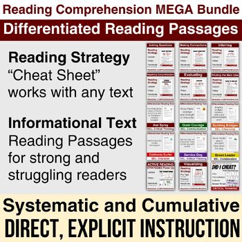 Preview of Active Reading Strategies Posters Bundle | Differentiated Passages Comprehension