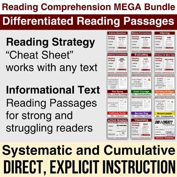 Preview of Reading Strategies | Comprehension | Mega Bundle | Differentiated Passages | SEL