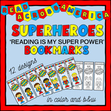 'Reading is My Super Power' Superhero Theme Bookmarks