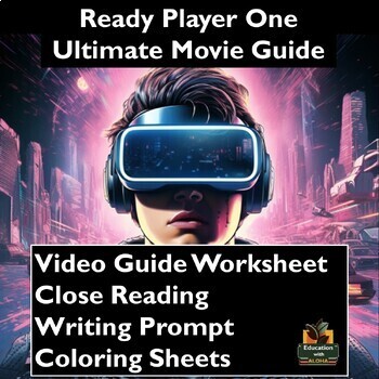Preview of Ready Player One Video Guide:vWorksheet, Reading, Coloring, & More!
