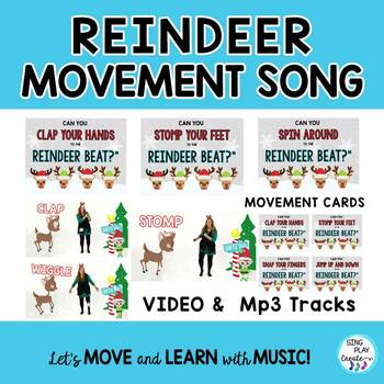 Preview of Holiday Movement Song and Activity "Reindeer Beat" Brain Break, Body Percussion