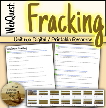 Preview of AP® Env Science Unit 6.6 WebQuest - Fracking Pros and Cons for Digital or Print