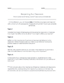 "Respecting Our Classroom" Reflection Writing Assignment