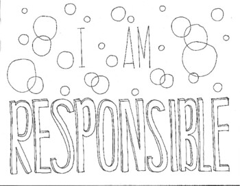 i am responsible character coloring page by katie richardson tpt