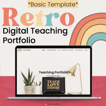 Preview of *Retro* Basic Digital Teaching Portfolio | Teacher Portfolio Website