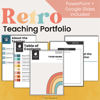 Preview of *Retro* Teaching Portfolio | PowerPoint + Google Slides