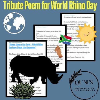 Preview of "Rhinos: Giants of the Earth - A World Rhino Day Poem Tribute 22nd September"