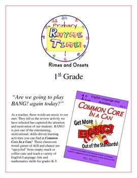 Preview of "Rhyme Time!" 1st Grade Rimes and Onsets Common Core Game Packet