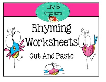 Preview of Kindergarten Rhyming Worksheets Cut And Paste